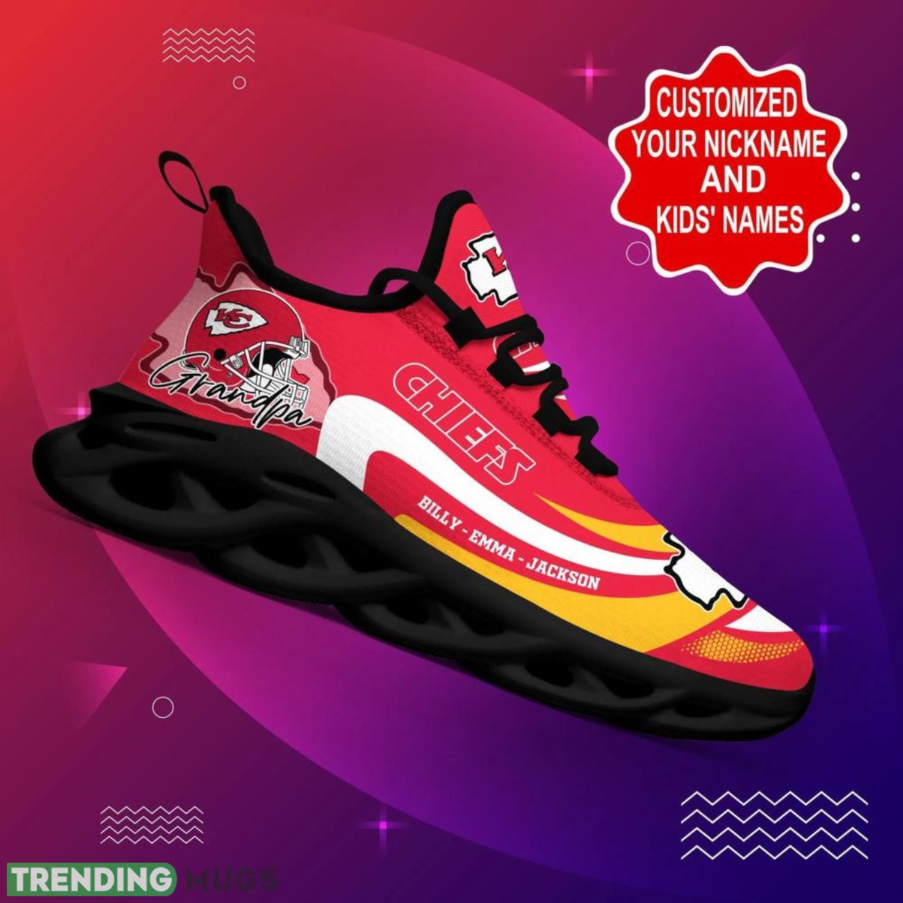 Kansas City Chiefs NFL Max Soul Shoes Personalized Name Gifts Trending Running Shoes Max Soul Kansas City Chiefs NFL Max Soul Shoes Personalized Name Gifts Trending Running Shoes Max Soul
