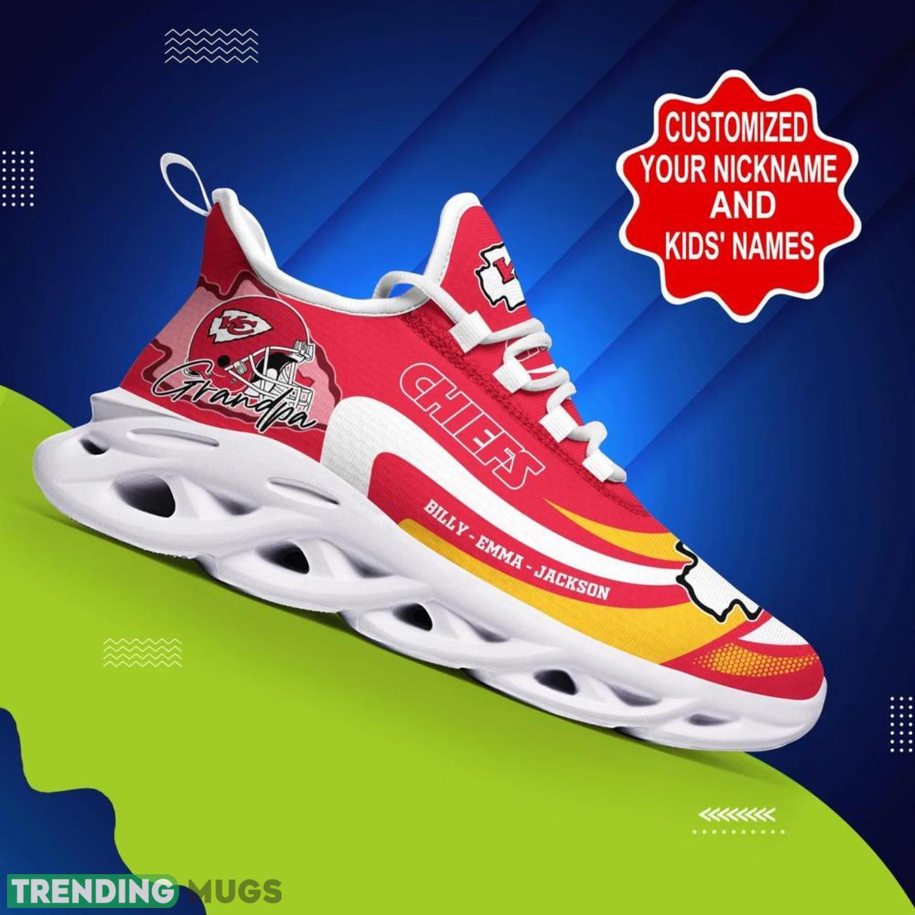 Kansas City Chiefs NFL Max Soul Shoes Personalized Name Gifts Trending Running Shoes Max Soul Kansas City Chiefs NFL Max Soul Shoes Personalized Name Gifts Trending Running Shoes Max Soul