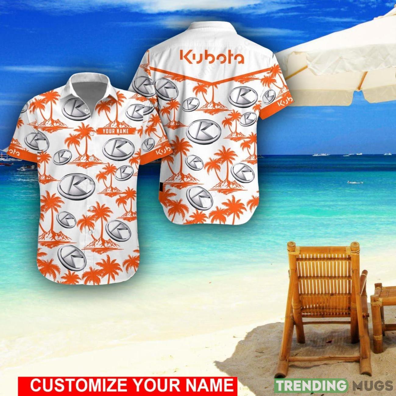Kubota Custom Name 3D Hawaii Shirt Coconut Pattern Beach Shirt Product Photo 1