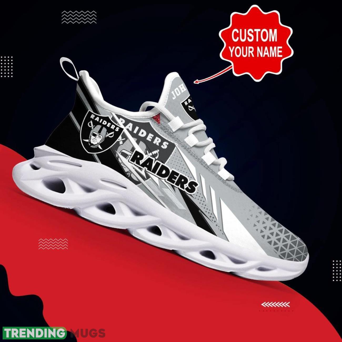 Las Vegas Raiders NFL Logo Sport Team Max Soul Shoes Custom Name Sneakers Max Soul Las Vegas Raiders NFL Logo Sport Team Max Soul Shoes Custom Name Sneakers Max Soul