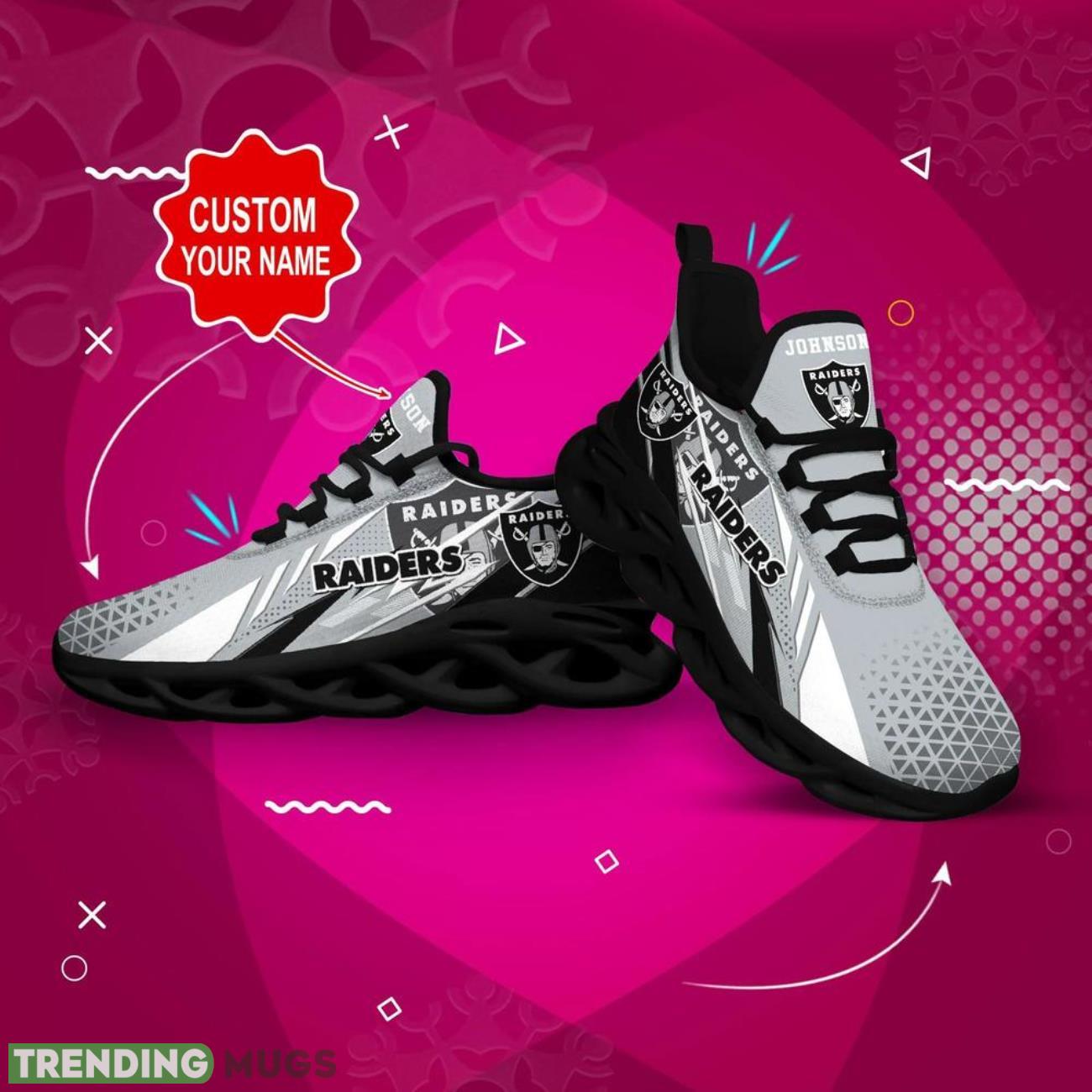 Las Vegas Raiders NFL Logo Sport Team Max Soul Shoes Custom Name Sneakers Max Soul Las Vegas Raiders NFL Logo Sport Team Max Soul Shoes Custom Name Sneakers Max Soul