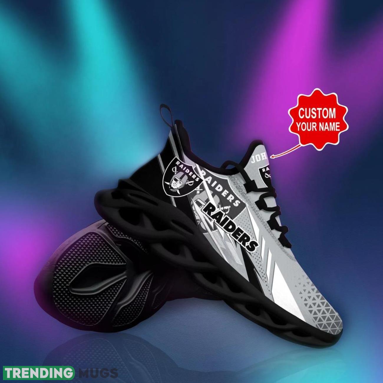 Las Vegas Raiders NFL Logo Sport Team Max Soul Shoes Custom Name Sneakers Max Soul Las Vegas Raiders NFL Logo Sport Team Max Soul Shoes Custom Name Sneakers Max Soul