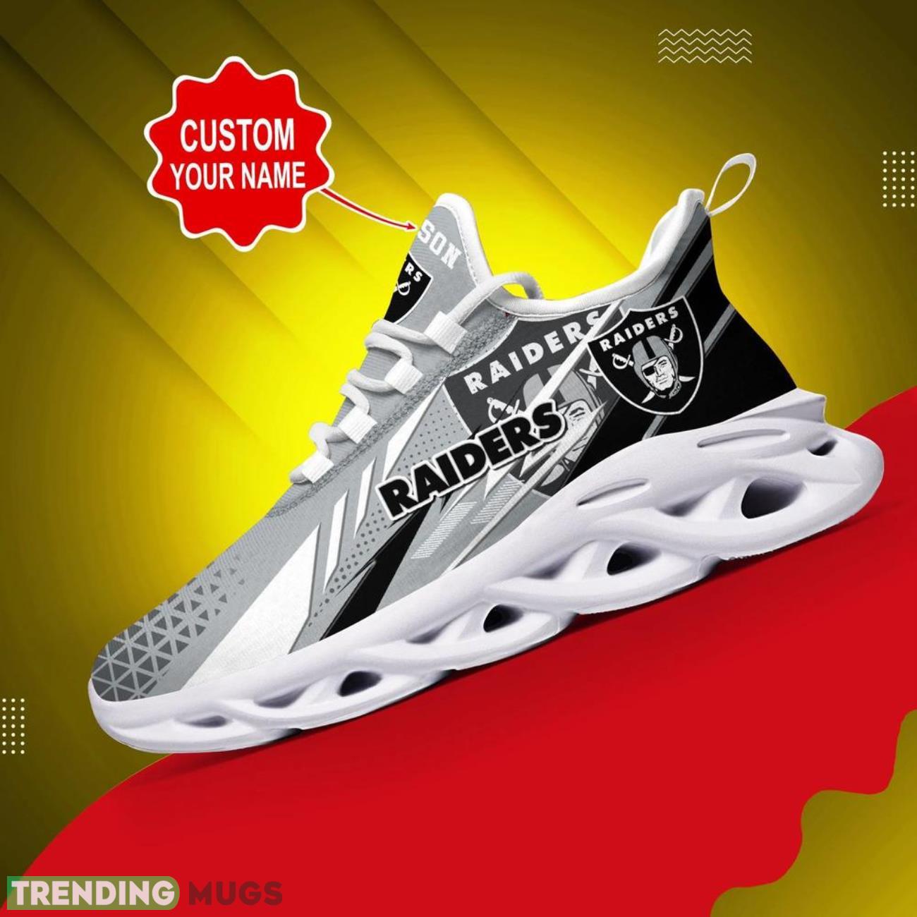 Las Vegas Raiders NFL Logo Sport Team Max Soul Shoes Custom Name Sneakers Max Soul Las Vegas Raiders NFL Logo Sport Team Max Soul Shoes Custom Name Sneakers Max Soul