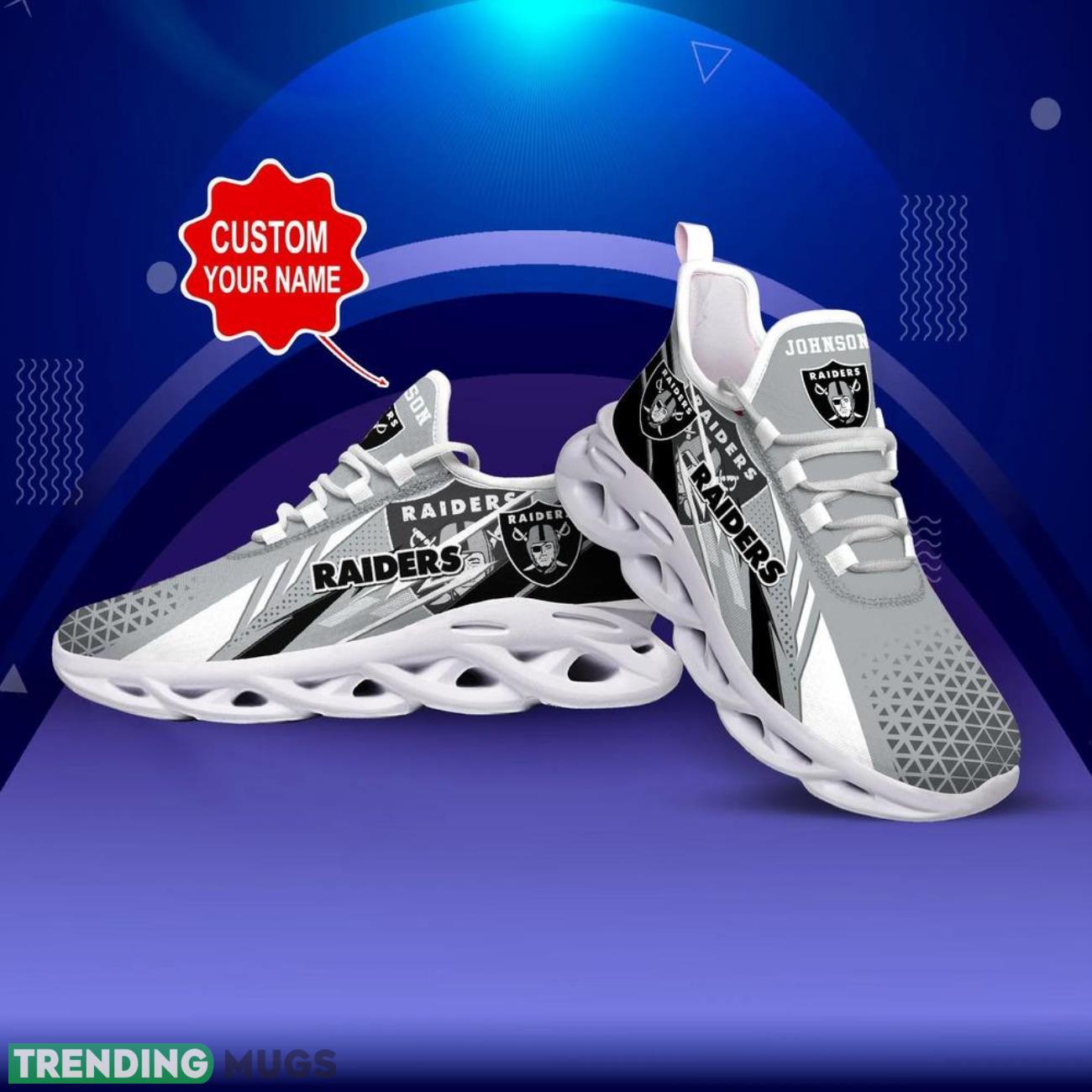 Las Vegas Raiders NFL Logo Sport Team Max Soul Shoes Custom Name Sneakers Max Soul Las Vegas Raiders NFL Logo Sport Team Max Soul Shoes Custom Name Sneakers Max Soul