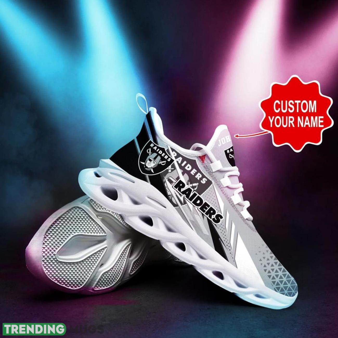 Las Vegas Raiders NFL Logo Sport Team Max Soul Shoes Custom Name Sneakers Max Soul Las Vegas Raiders NFL Logo Sport Team Max Soul Shoes Custom Name Sneakers Max Soul