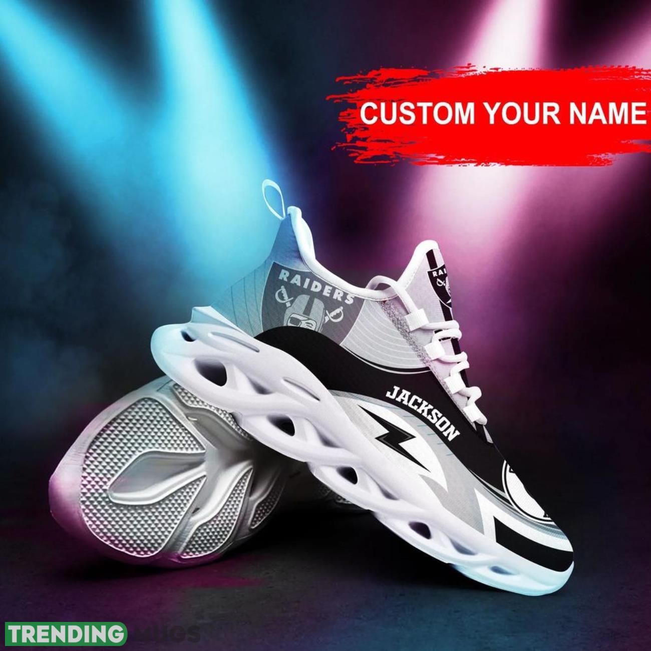 Las Vegas Raiders NFL Logo Sport Team Max Soul Shoes Custom Name Sneakers Hot Trending Max Soul Las Vegas Raiders NFL Logo Sport Team Max Soul Shoes Custom Name Sneakers Hot Trending Max Soul
