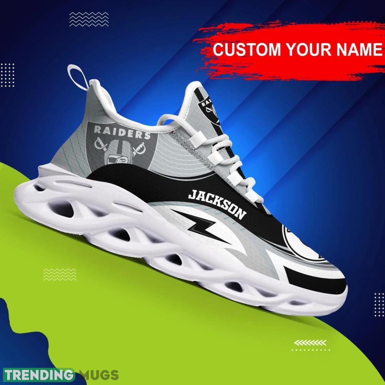 Las Vegas Raiders NFL Logo Sport Team Max Soul Shoes Custom Name Sneakers Hot Trending Product Photo 1 Las Vegas Raiders NFL Logo Sport Team Max Soul Shoes Custom Name Sneakers Hot Trending Product Photo 1