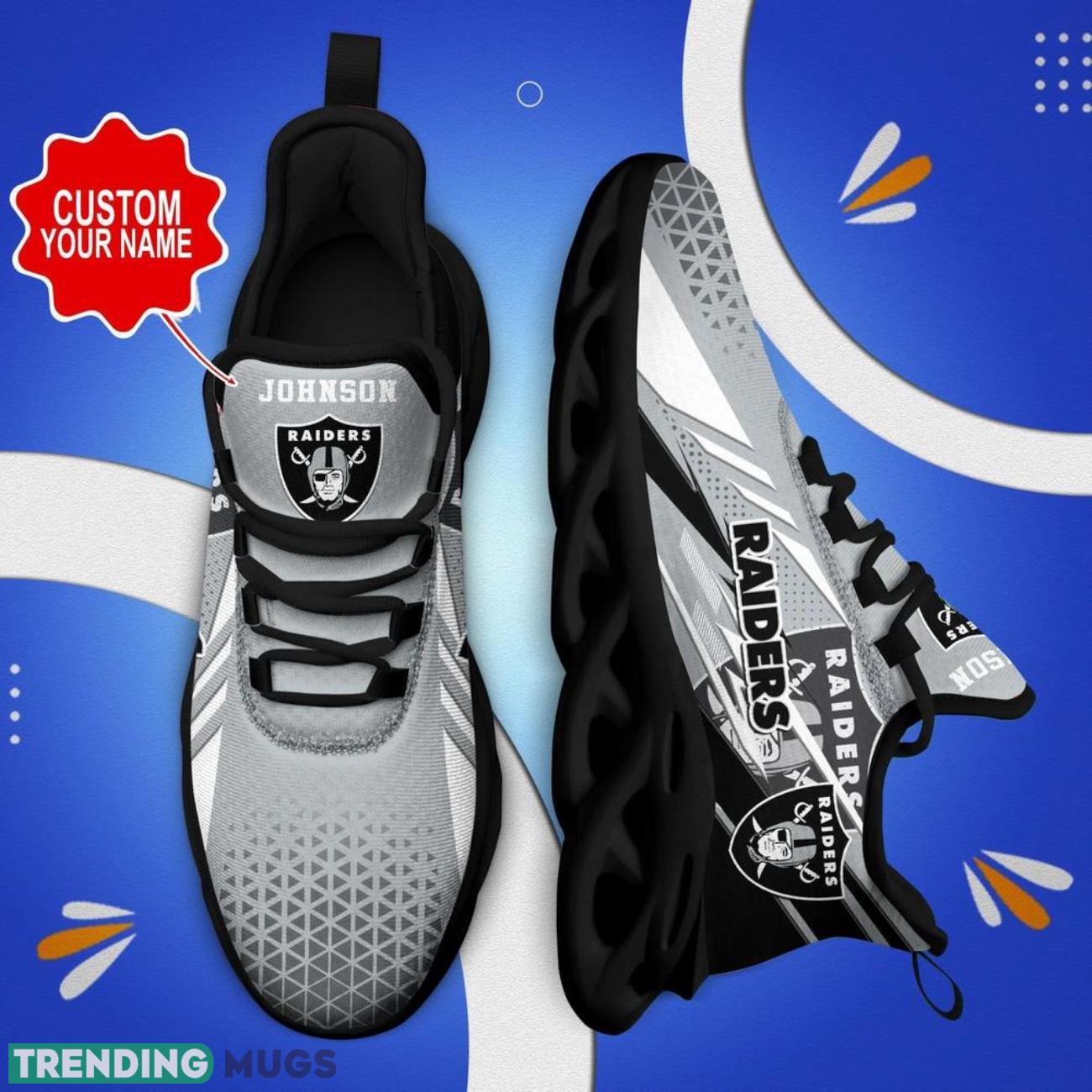 Las Vegas Raiders NFL Logo Sport Team Max Soul Shoes Custom Name Sneakers Product Photo 1 Las Vegas Raiders NFL Logo Sport Team Max Soul Shoes Custom Name Sneakers Product Photo 1