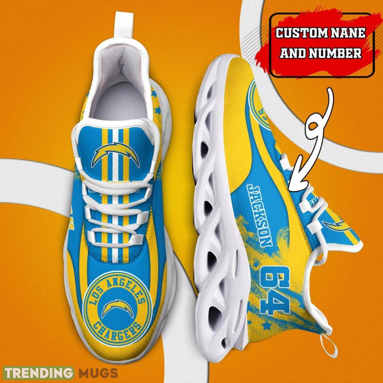 Los Angeles Chargers NFL Logo Sport Team Max Soul Shoes Personalized Name Gifts Big Fans Sport Shoes Max Soul Los Angeles Chargers NFL Logo Sport Team Max Soul Shoes Personalized Name Gifts Big Fans Sport Shoes Max Soul