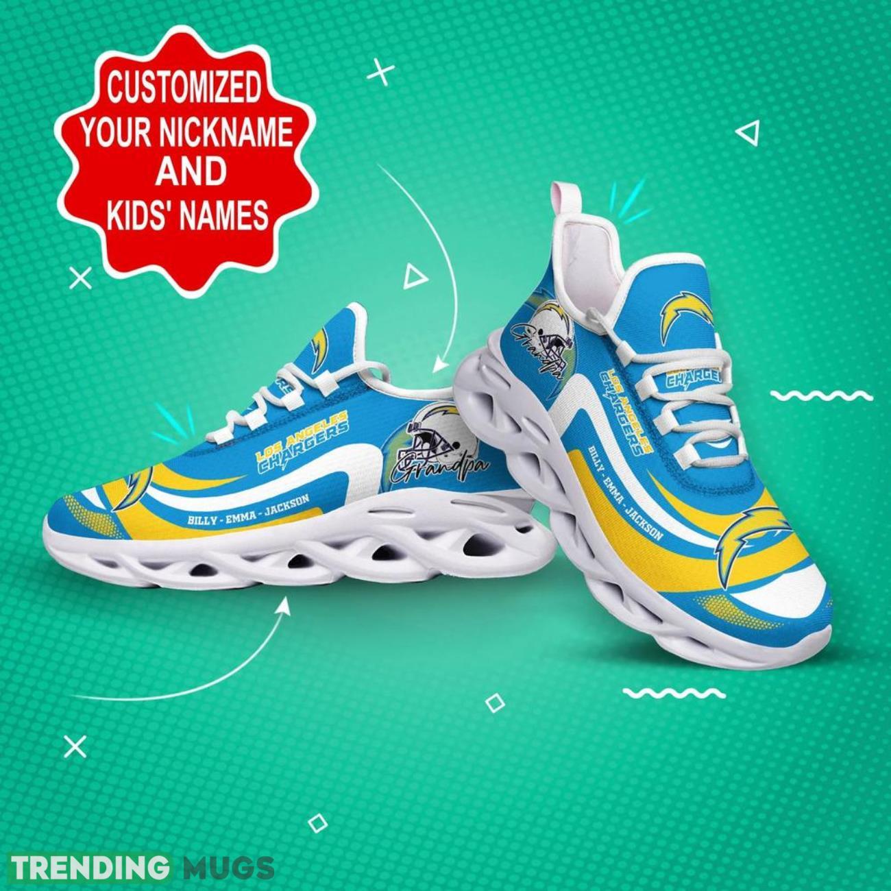 Los Angeles Chargers NFL Max Soul Shoes Custom Name Walking Shoes Hot Trending Personalized Gifts Max Soul Los Angeles Chargers NFL Max Soul Shoes Custom Name Walking Shoes Hot Trending Personalized Gifts Max Soul
