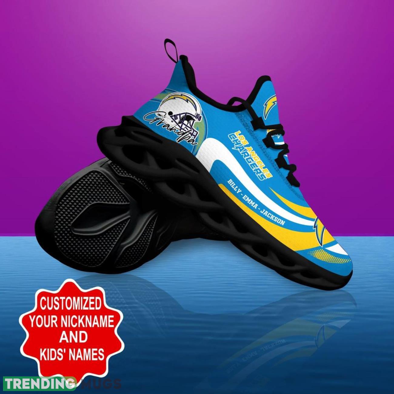 Los Angeles Chargers NFL Max Soul Shoes Custom Name Walking Shoes Hot Trending Personalized Gifts Max Soul Los Angeles Chargers NFL Max Soul Shoes Custom Name Walking Shoes Hot Trending Personalized Gifts Max Soul