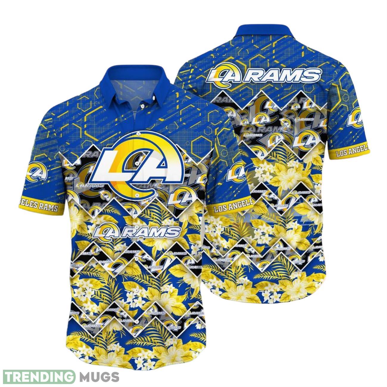 Los Angeles Rams NFL Hawaiian Shirt 3D Printed Graphic Tropical Pattern 3D Printed Beach Shirt Summer Gift For Fan Product Photo 1 Los Angeles Rams NFL Hawaiian Shirt 3D Printed Graphic Tropical Pattern 3D Printed Beach Shirt Summer Gift For Fan Product Photo 1