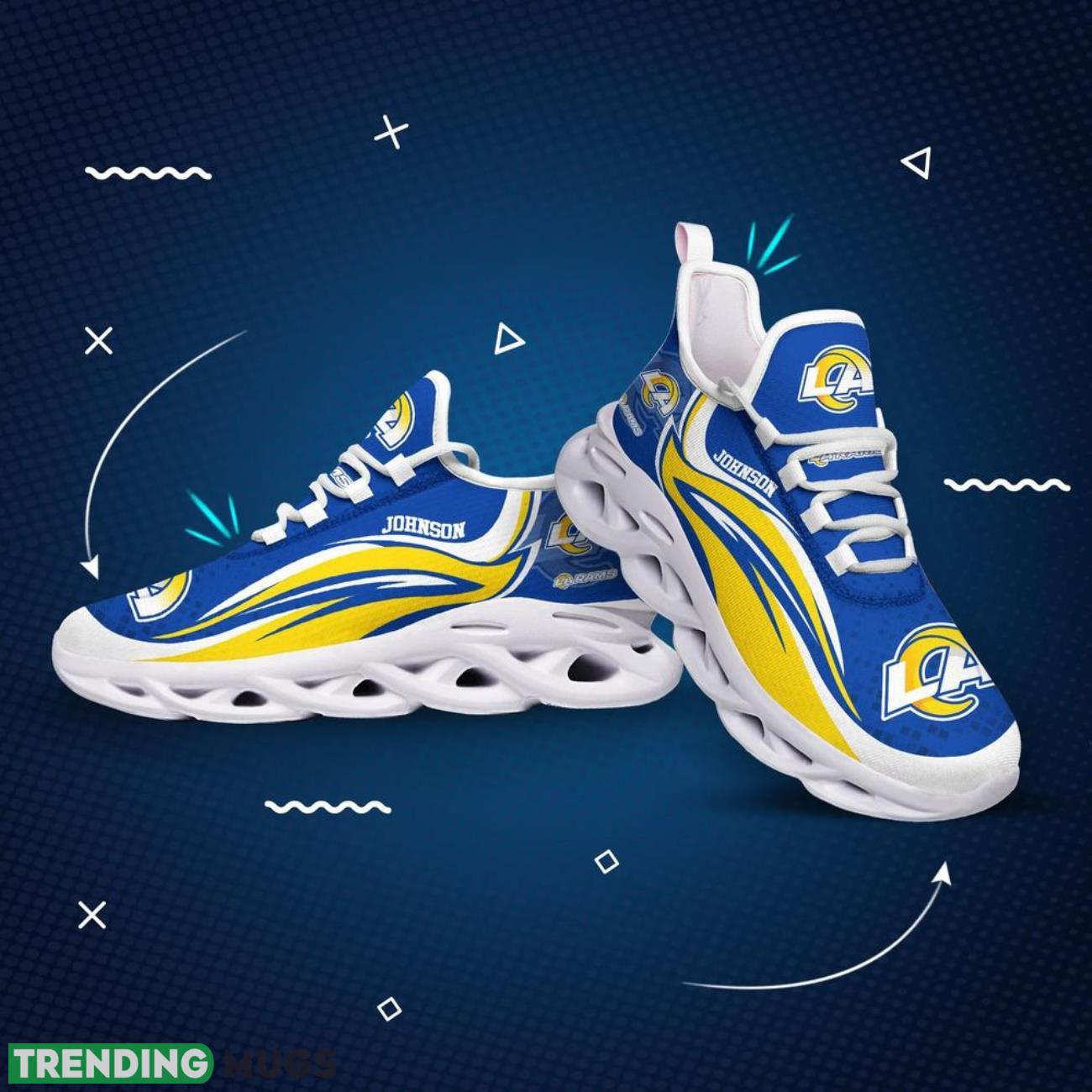 Los Angeles Rams NFL Max Soul Shoes Custom Name Sneakers Hot Trending Personalized Sneakers Max Soul Los Angeles Rams NFL Max Soul Shoes Custom Name Sneakers Hot Trending Personalized Sneakers Max Soul