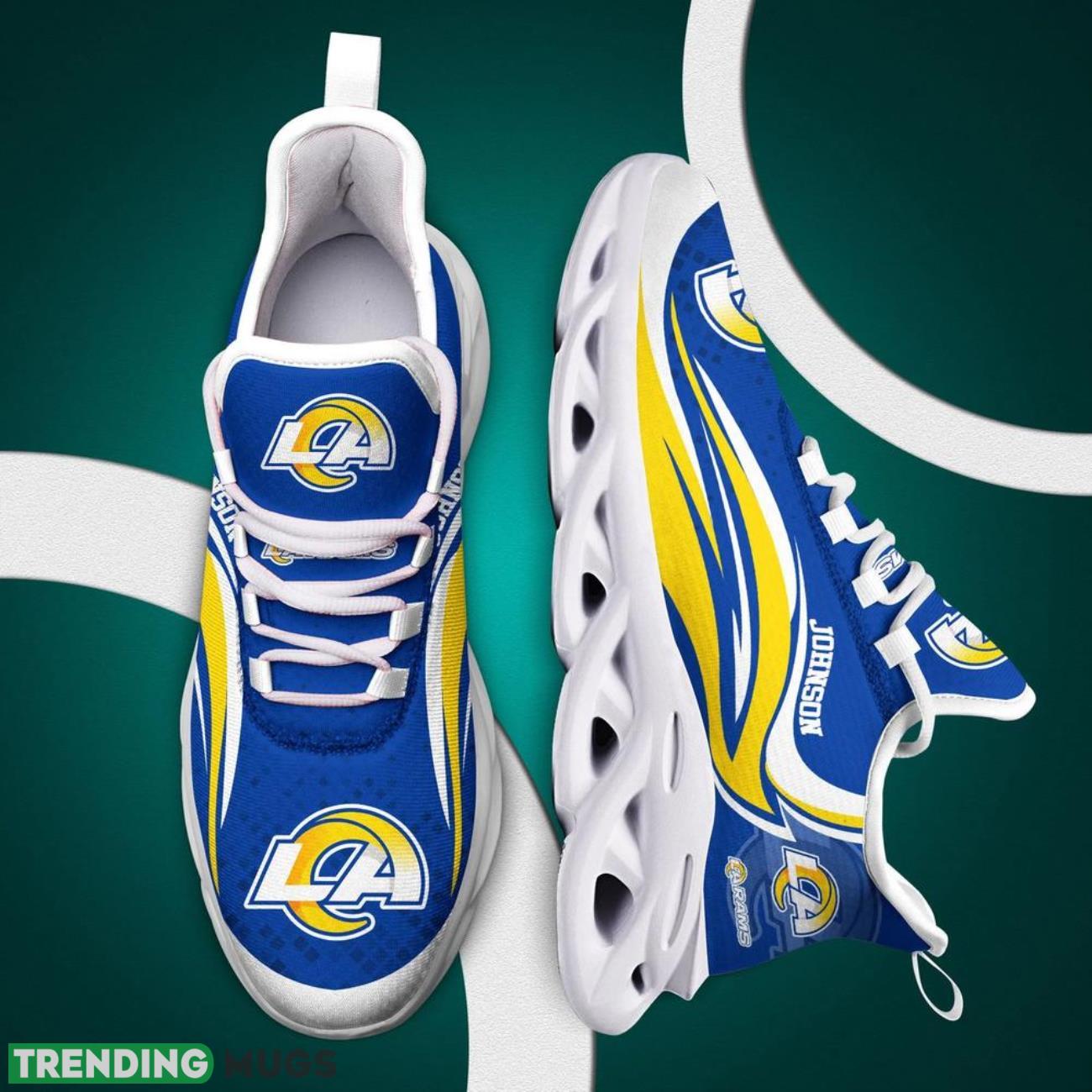 Los Angeles Rams NFL Max Soul Shoes Custom Name Sneakers Hot Trending Personalized Sneakers Max Soul Los Angeles Rams NFL Max Soul Shoes Custom Name Sneakers Hot Trending Personalized Sneakers Max Soul