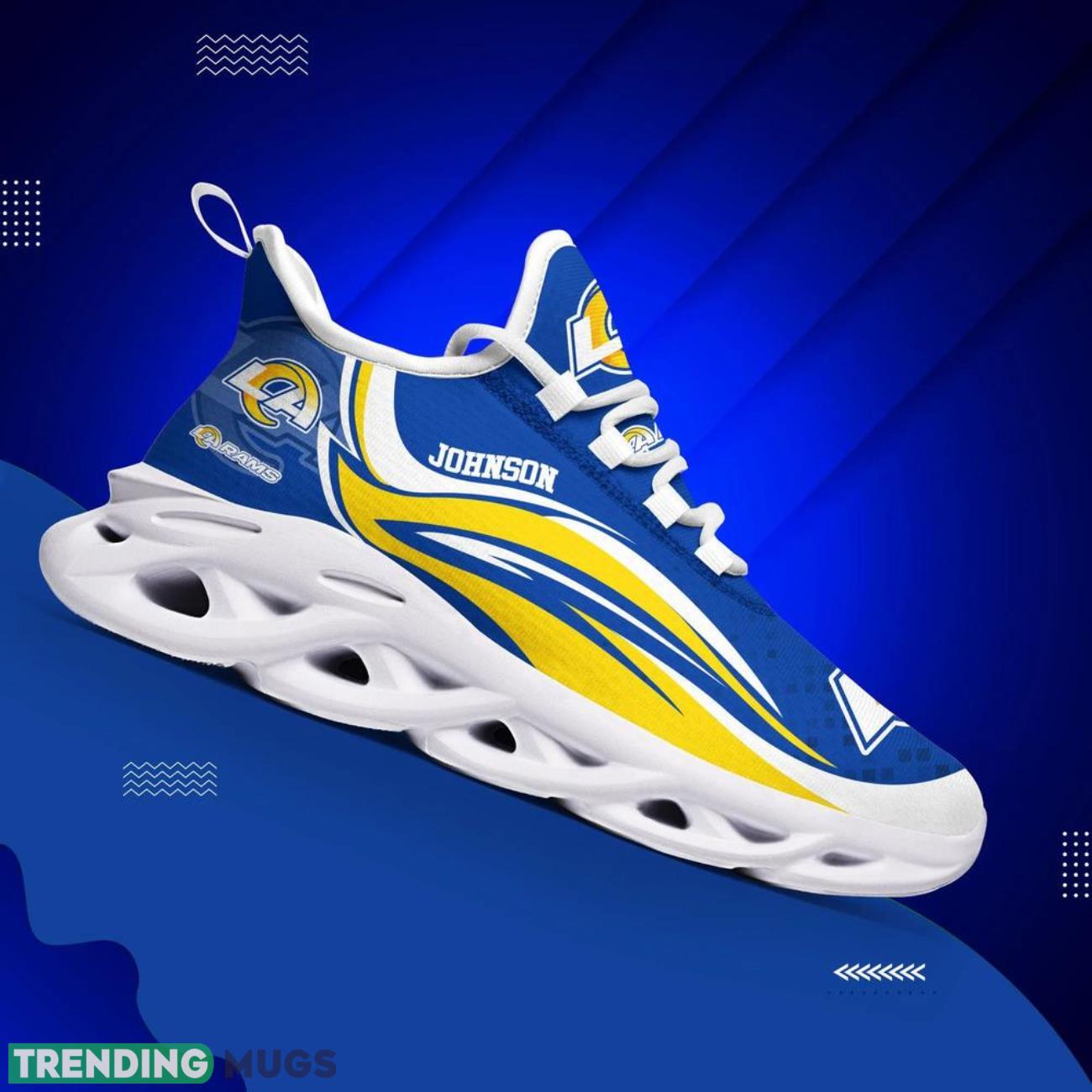 Los Angeles Rams NFL Max Soul Shoes Custom Name Sneakers Hot Trending Personalized Sneakers Max Soul Los Angeles Rams NFL Max Soul Shoes Custom Name Sneakers Hot Trending Personalized Sneakers Max Soul