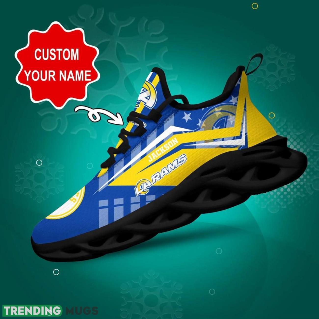 Los Angeles Rams NFL Max Soul Shoes Custom Name Sneakers Hot Trending Running Sneakers Product Photo 1 Los Angeles Rams NFL Max Soul Shoes Custom Name Sneakers Hot Trending Running Sneakers Product Photo 1