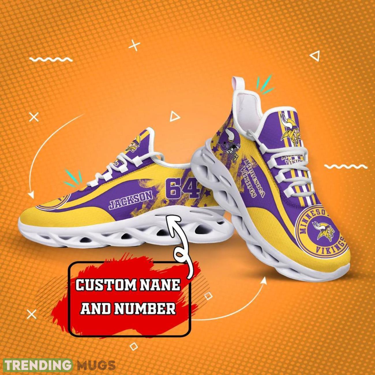 Minnesota Vikings NFL Max Soul Shoes Custom Name Sneakers Hot Trending Personalized Sneakers Max Soul Minnesota Vikings NFL Max Soul Shoes Custom Name Sneakers Hot Trending Personalized Sneakers Max Soul