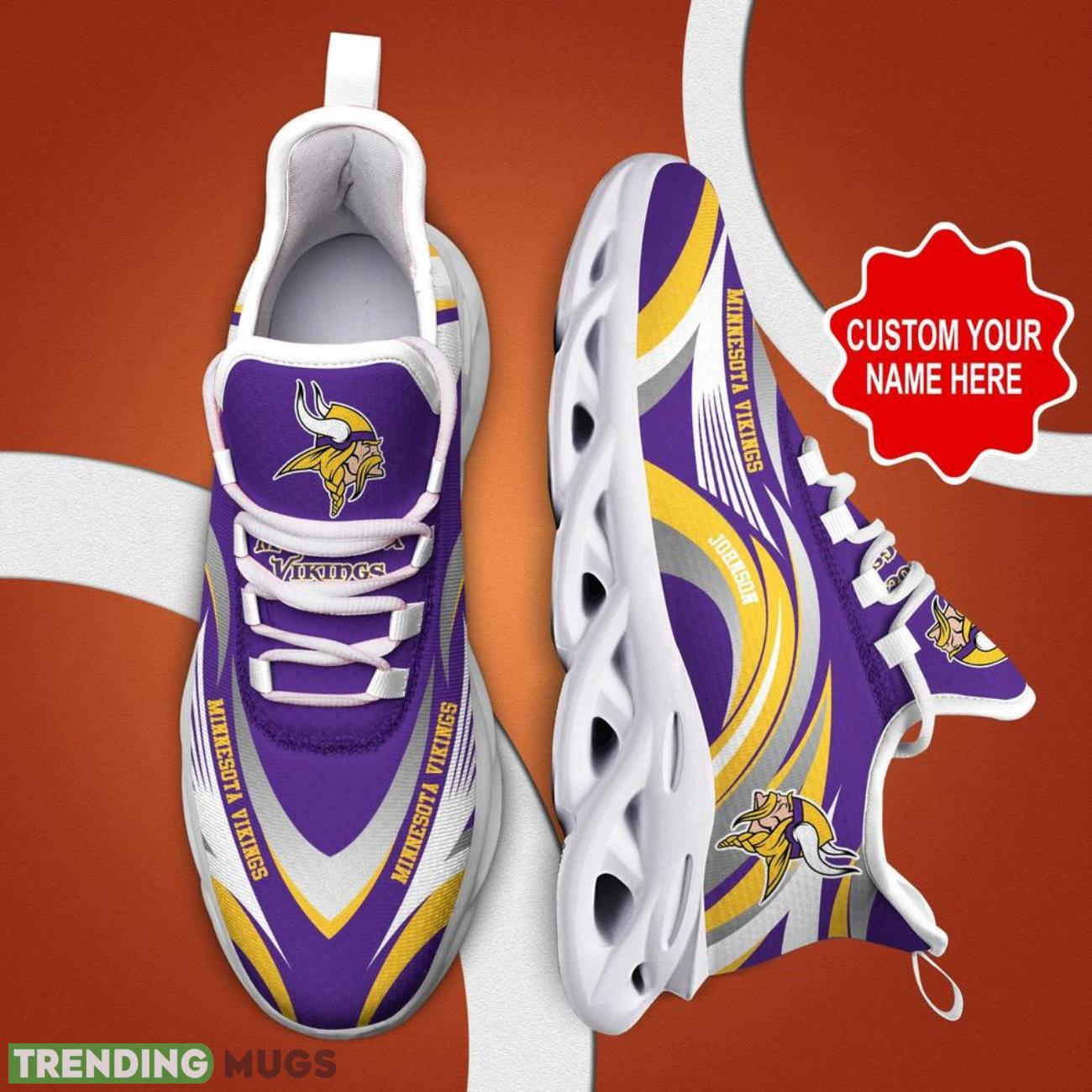 Minnesota Vikings NFL Max Soul Shoes Custom Name Sneakers Hot Trending Shoes Max Soul Minnesota Vikings NFL Max Soul Shoes Custom Name Sneakers Hot Trending Shoes Max Soul
