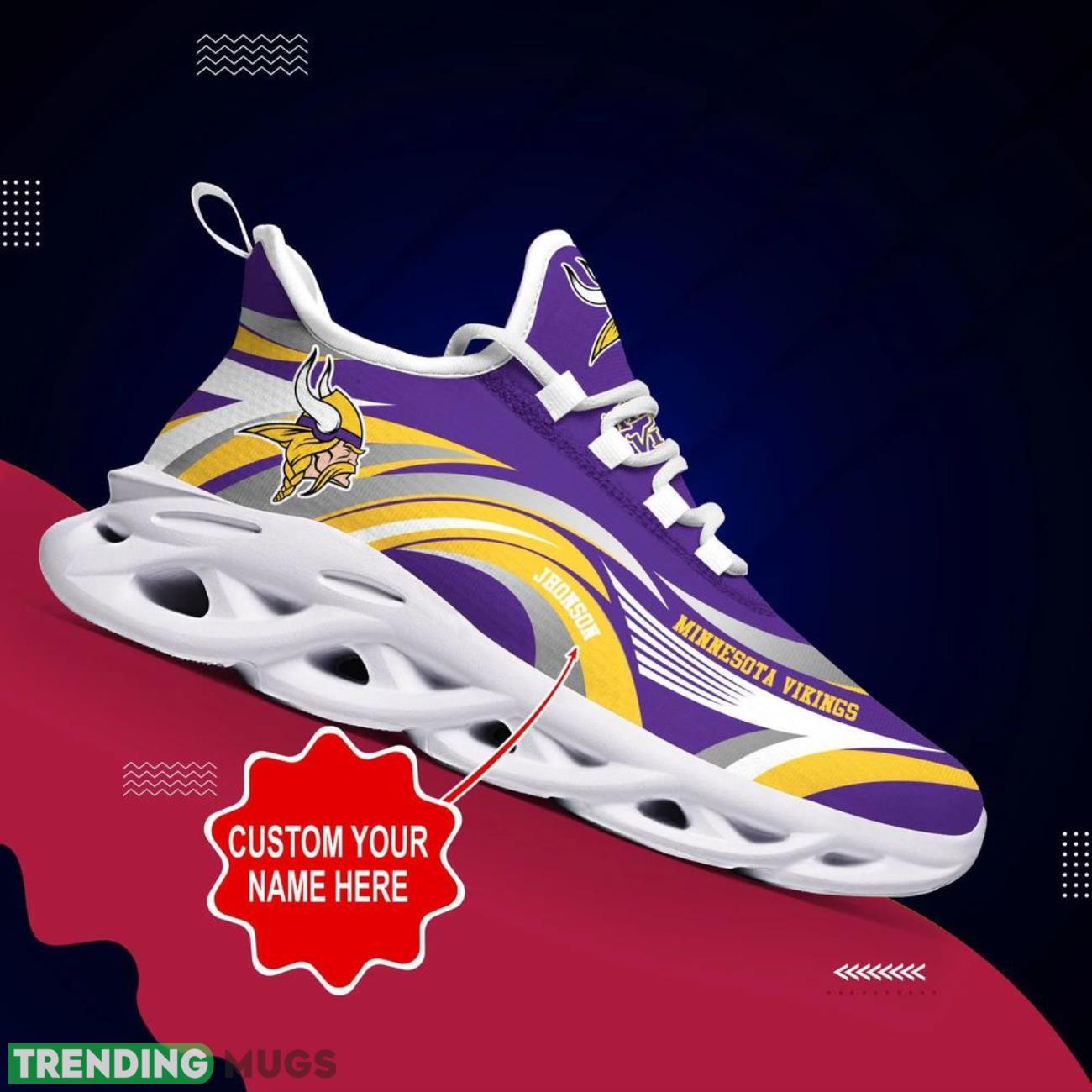 Minnesota Vikings NFL Max Soul Shoes Custom Name Sneakers Hot Trending Shoes Max Soul Minnesota Vikings NFL Max Soul Shoes Custom Name Sneakers Hot Trending Shoes Max Soul