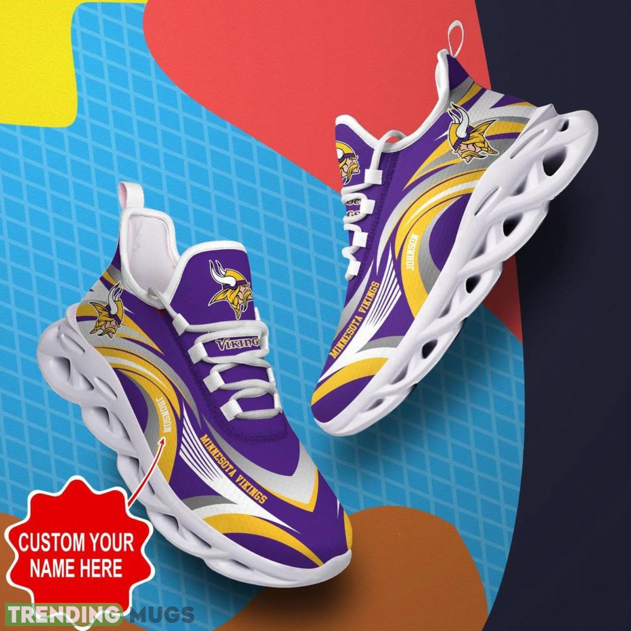 Minnesota Vikings NFL Max Soul Shoes Custom Name Sneakers Hot Trending Shoes Max Soul Minnesota Vikings NFL Max Soul Shoes Custom Name Sneakers Hot Trending Shoes Max Soul