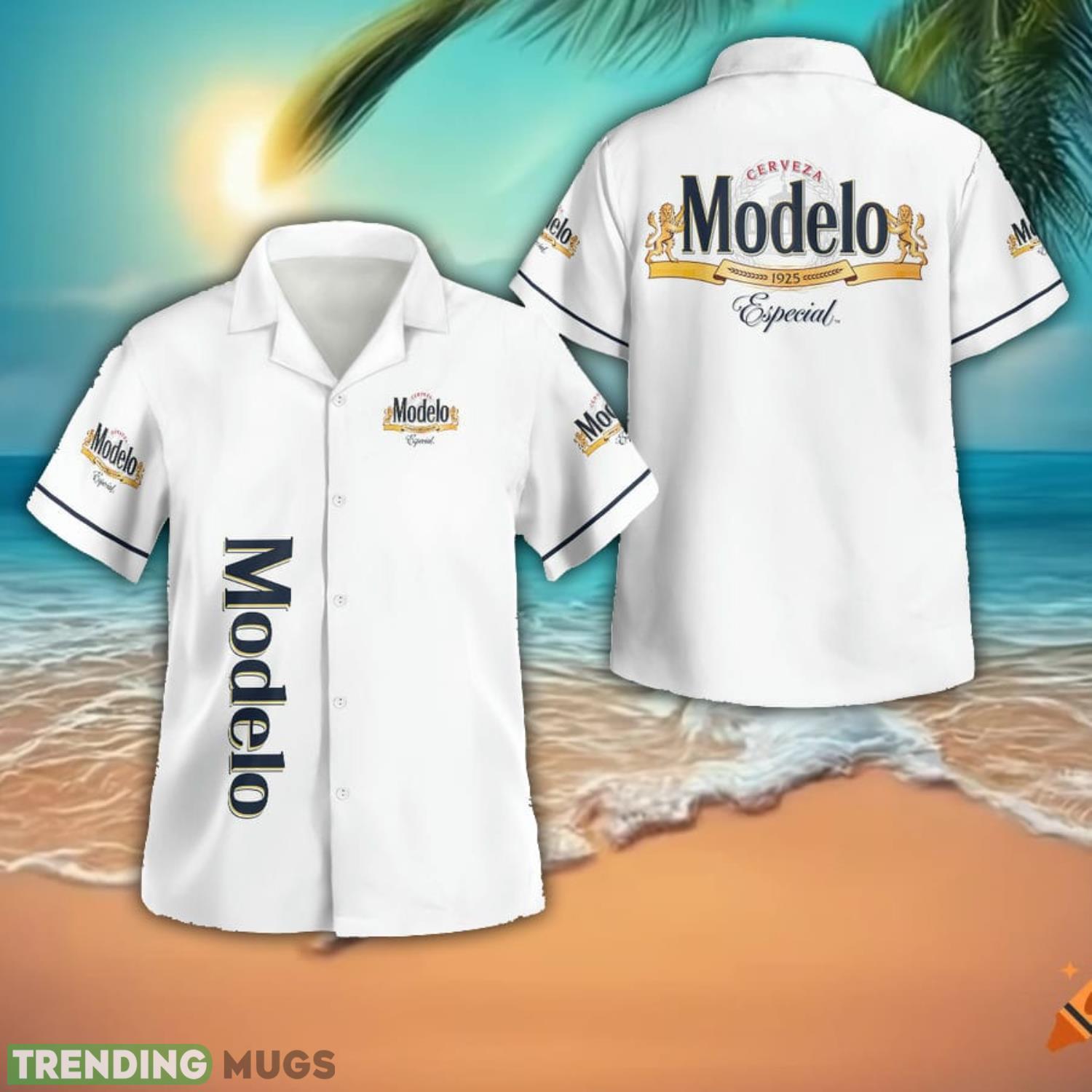 Modelo Special White 3D Button Hawaiian Shirt Men And Women Aloha Summer Beach Gift Product Photo 1 Modelo Special White 3D Button Hawaiian Shirt Men And Women Aloha Summer Beach Gift Product Photo 1