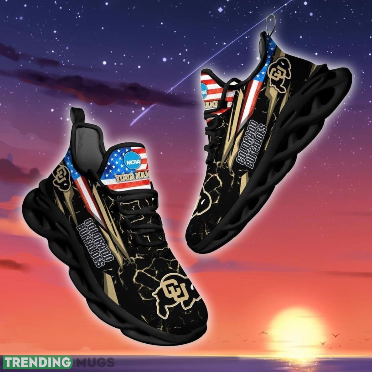 NCAA Colorado Buffaloes Logo And Flag Custom Name Max Soul Shoes Gift For Fan Product Photo 1