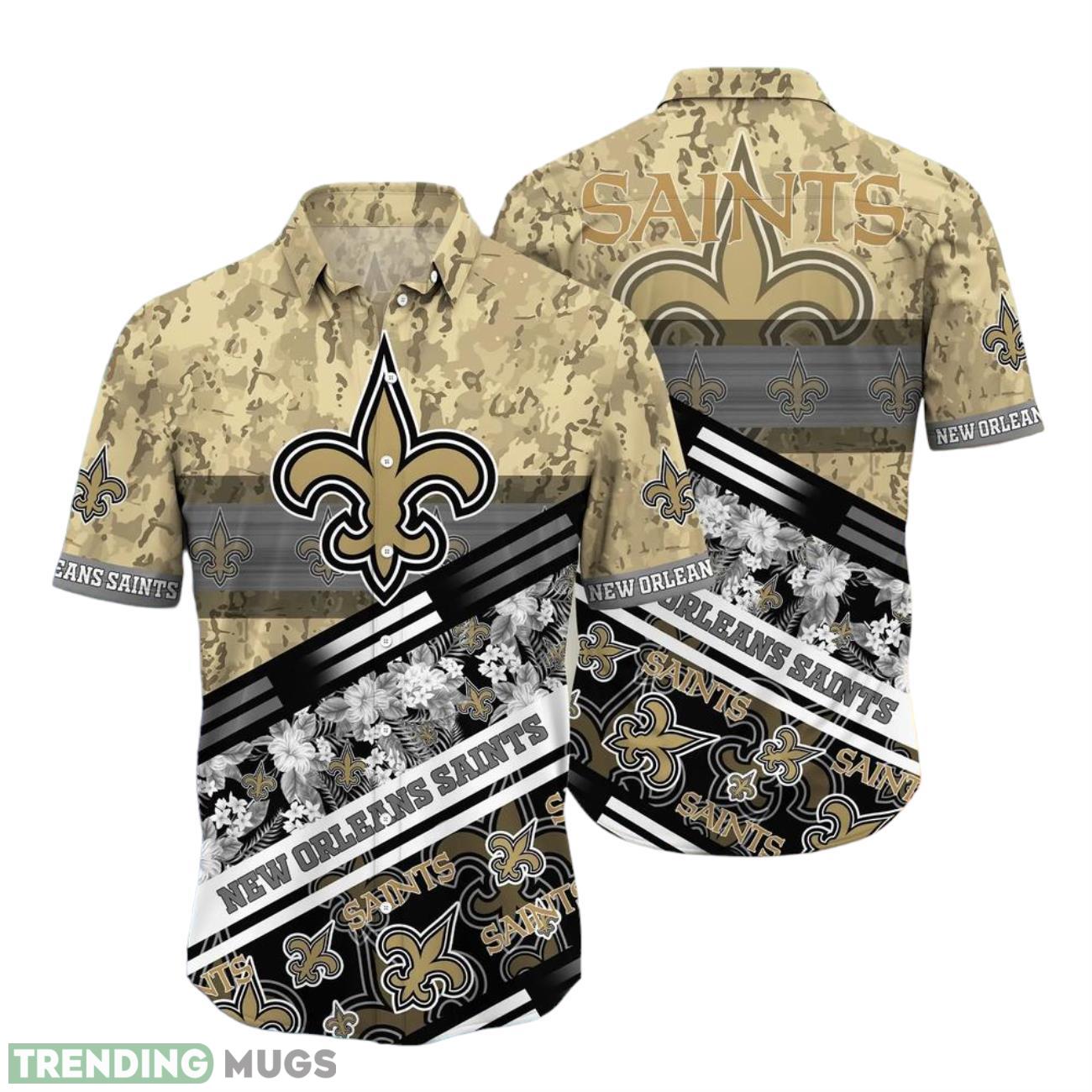New Orleans Saints 3D Hawaiian Shirt NFL Sport Summer Gift Graphic Tropical Pattern 3D Printed Beach Shirt Product Photo 1 New Orleans Saints 3D Hawaiian Shirt NFL Sport Summer Gift Graphic Tropical Pattern 3D Printed Beach Shirt Product Photo 1