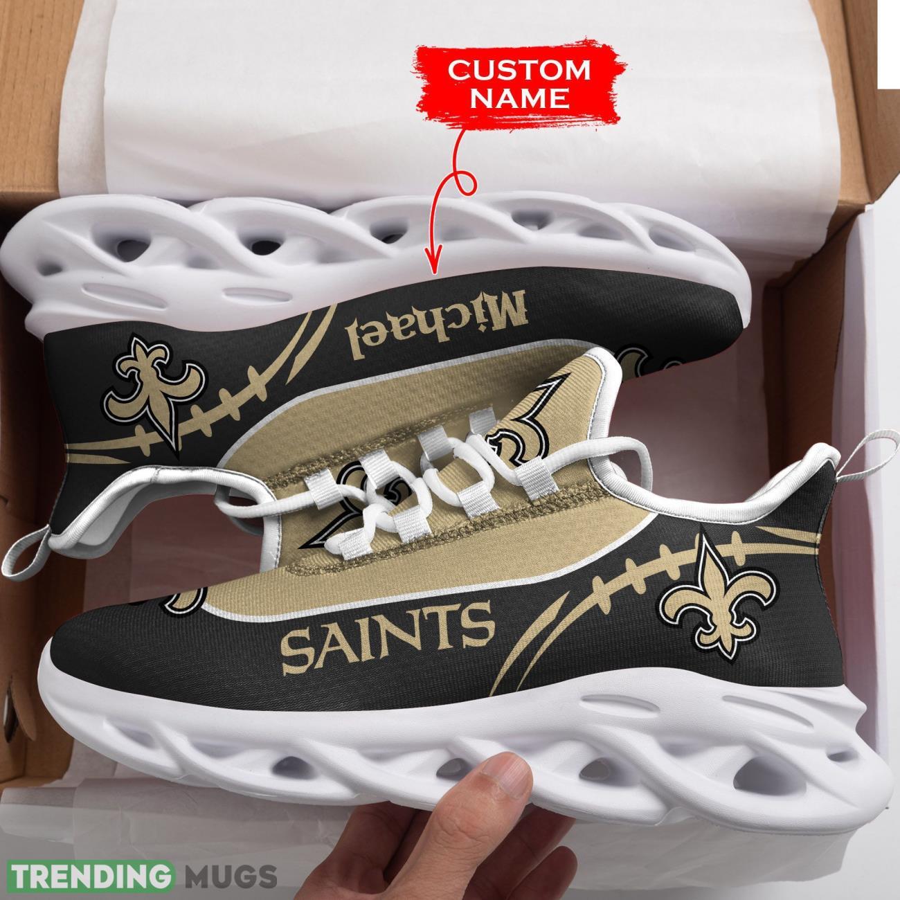 New Orleans Saints Custom Name Personalized Max Soul Sneakers Dynamic Shoes For Men Women Max Soul New Orleans Saints Custom Name Personalized Max Soul Sneakers Dynamic Shoes For Men Women Max Soul