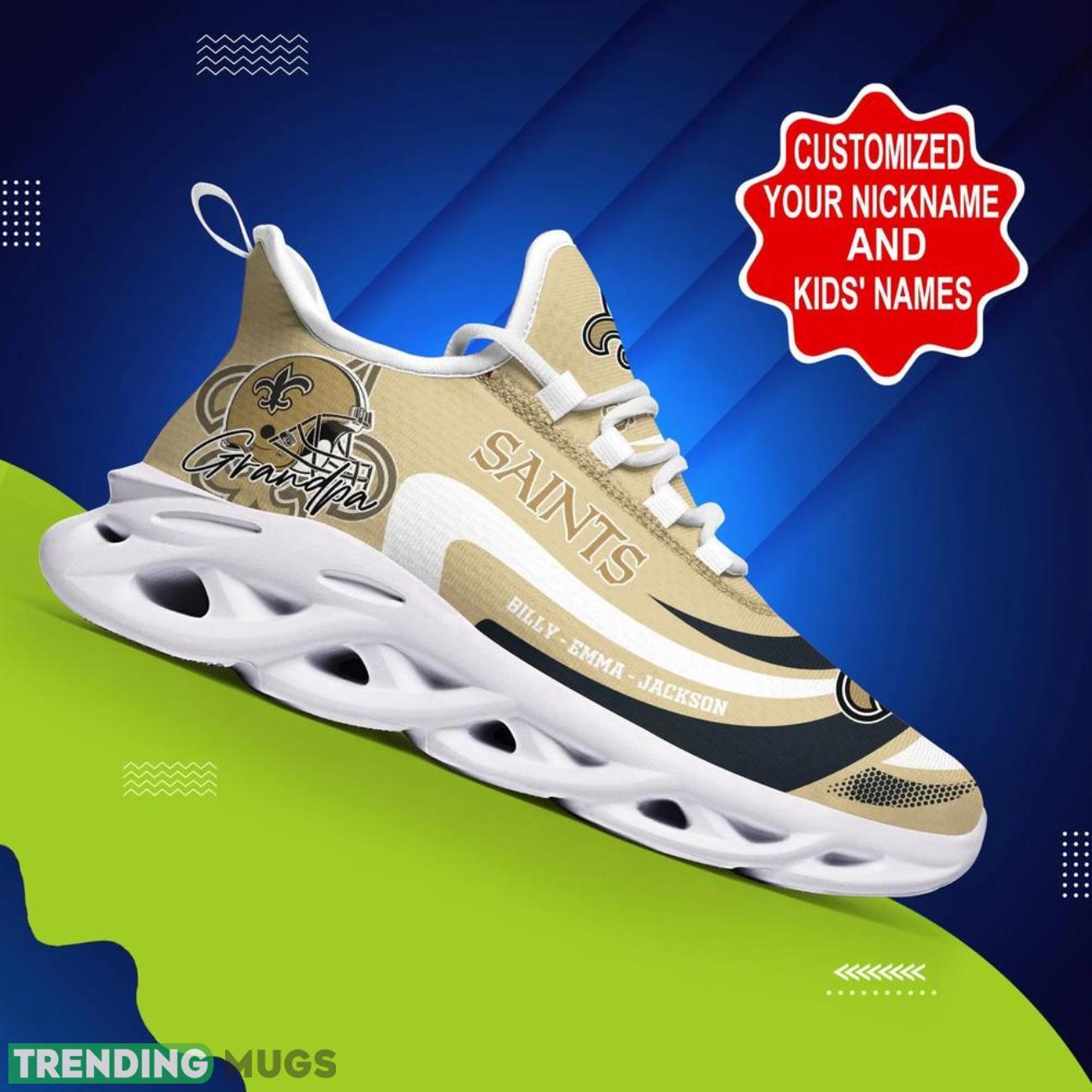 New Orleans Saints NFL Max Soul Shoes Custom Name Sneakers Hot Trending Personalized Sneakers Max Soul New Orleans Saints NFL Max Soul Shoes Custom Name Sneakers Hot Trending Personalized Sneakers Max Soul
