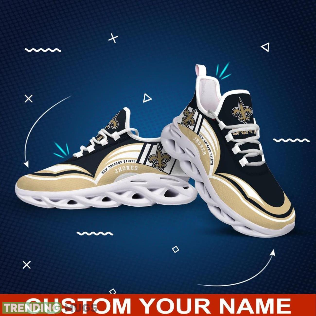 New Orleans Saints NFL Max Soul Shoes Custom Name Sneakers Hot Trending Shoes Max Soul New Orleans Saints NFL Max Soul Shoes Custom Name Sneakers Hot Trending Shoes Max Soul