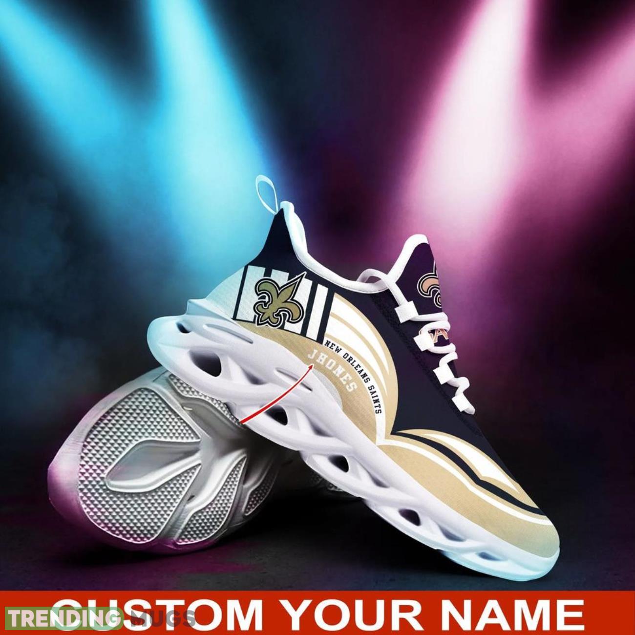 New Orleans Saints NFL Max Soul Shoes Custom Name Sneakers Hot Trending Shoes Max Soul New Orleans Saints NFL Max Soul Shoes Custom Name Sneakers Hot Trending Shoes Max Soul