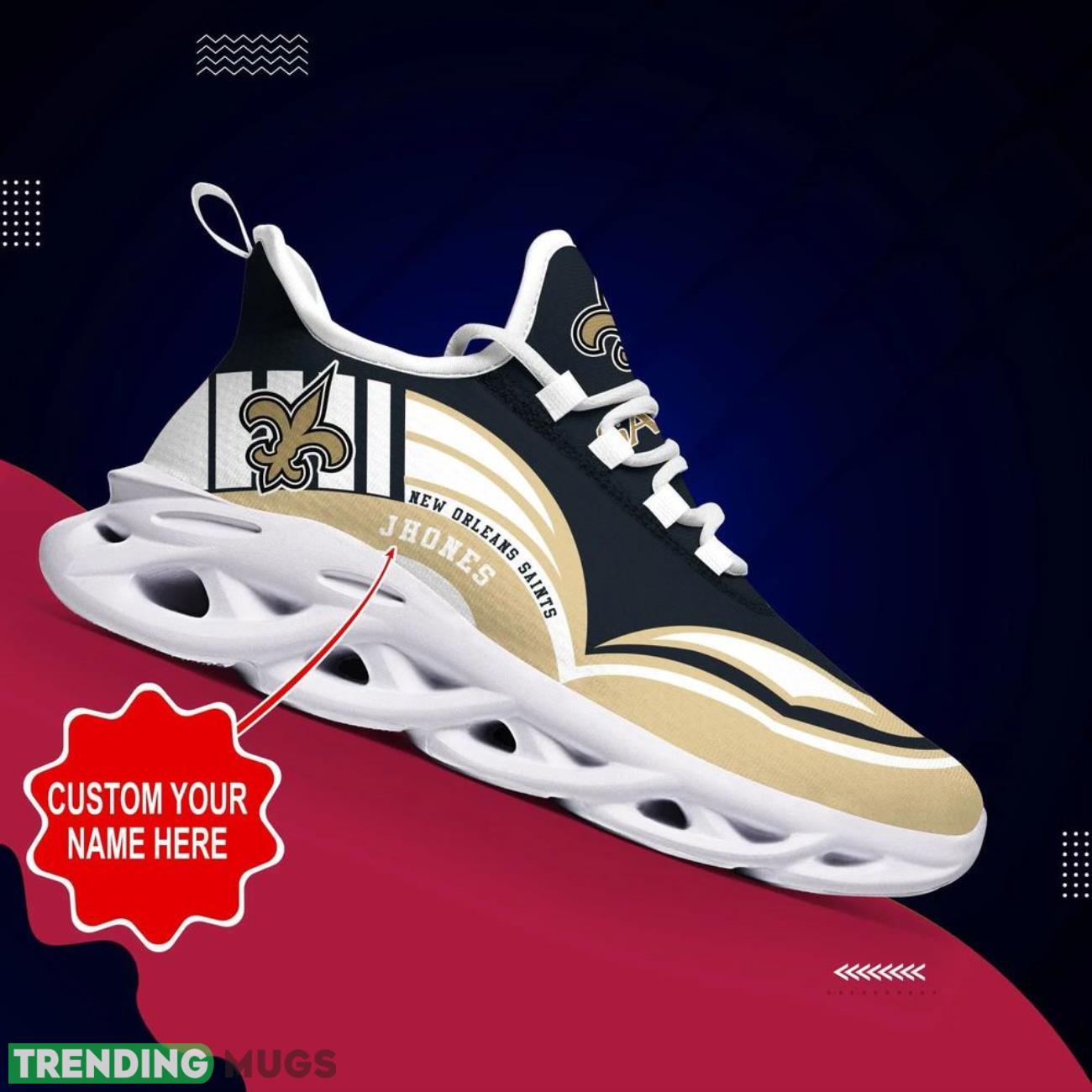 New Orleans Saints NFL Max Soul Shoes Custom Name Sneakers Hot Trending Shoes Product Photo 1 New Orleans Saints NFL Max Soul Shoes Custom Name Sneakers Hot Trending Shoes Product Photo 1