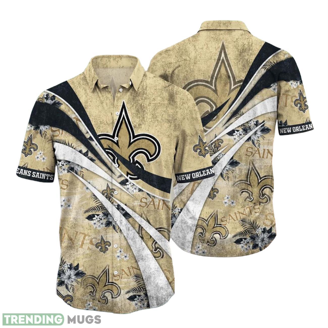 New Orleans Saints NFL Summer Hawaiian Shirt Floral Pattern Football NFL Enthusiast Product Photo 1 New Orleans Saints NFL Summer Hawaiian Shirt Floral Pattern Football NFL Enthusiast Product Photo 1