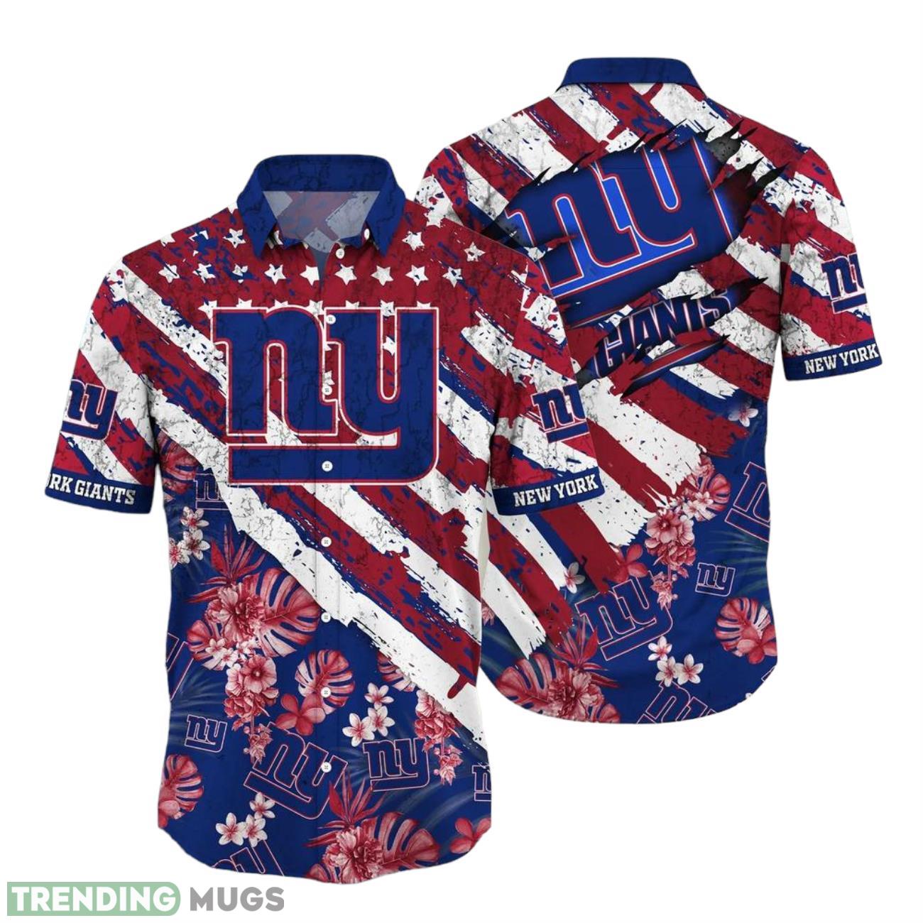 New York Giants 3D Hawaiian Shirt NFL Sport Summer Gift Floral Print American Flag Pattern Product Photo 1 New York Giants 3D Hawaiian Shirt NFL Sport Summer Gift Floral Print American Flag Pattern Product Photo 1