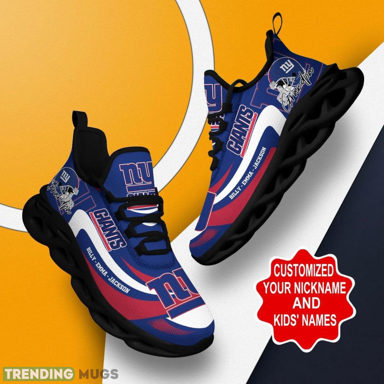New York Giants NFL Max Soul Shoes Custom Name Sneakers Hot Trending Personalized Gifts For NFL Big Fans Product Photo 1 New York Giants NFL Max Soul Shoes Custom Name Sneakers Hot Trending Personalized Gifts For NFL Big Fans Product Photo 1