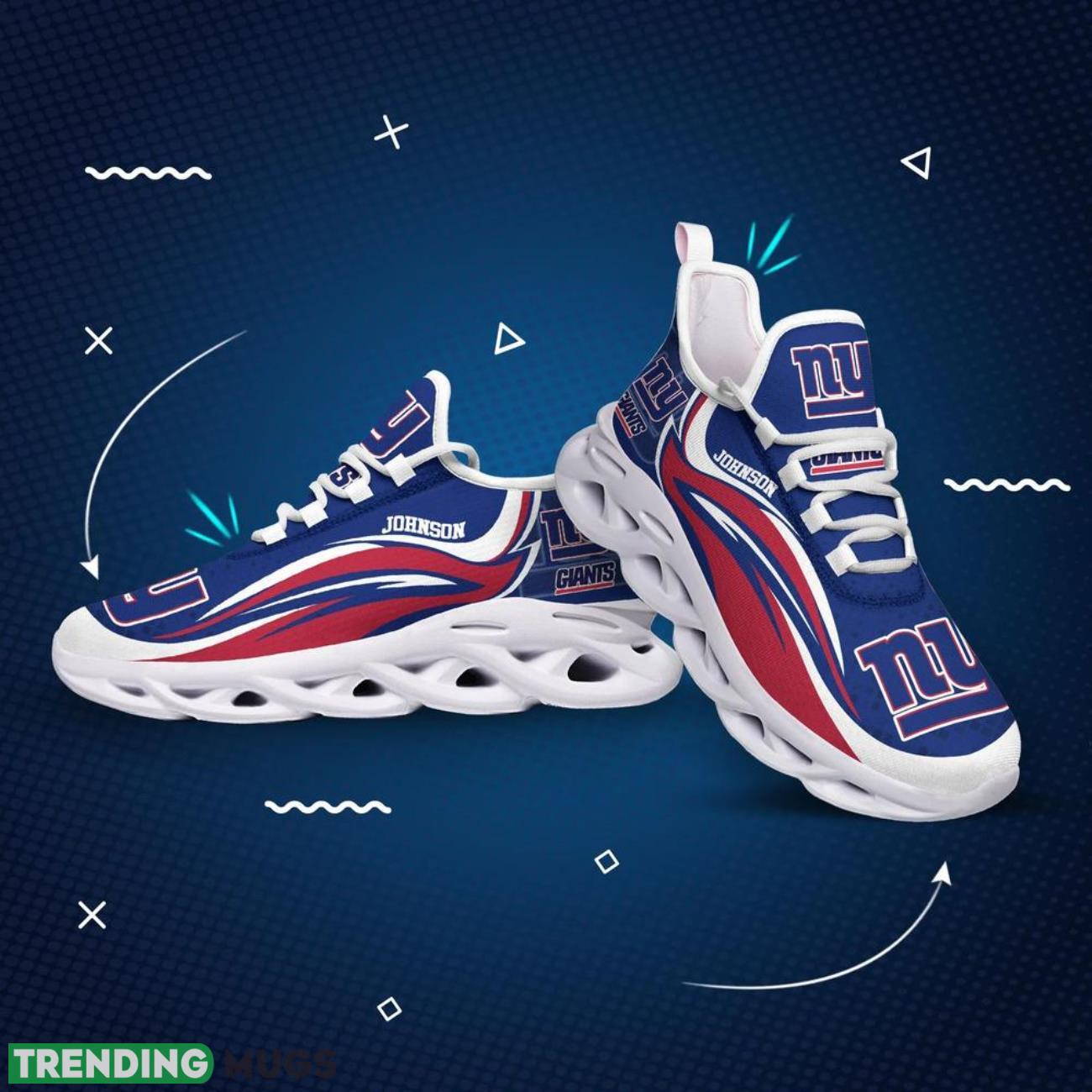New York Giants NFL Sneakers Max Soul Shoes Custom Name Personalized Gifts Max Soul New York Giants NFL Sneakers Max Soul Shoes Custom Name Personalized Gifts Max Soul
