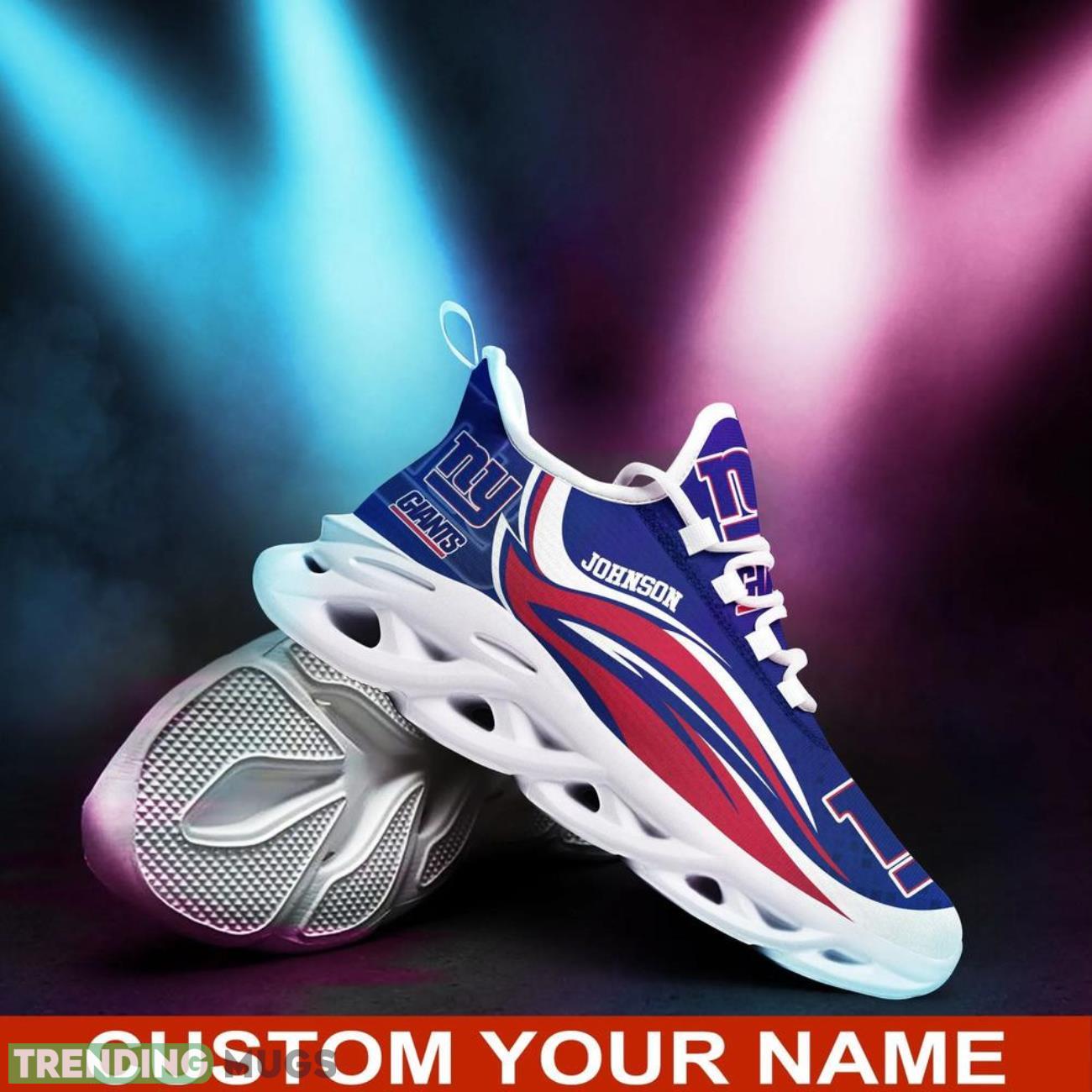 New York Giants NFL Sneakers Max Soul Shoes Custom Name Personalized Gifts Max Soul New York Giants NFL Sneakers Max Soul Shoes Custom Name Personalized Gifts Max Soul