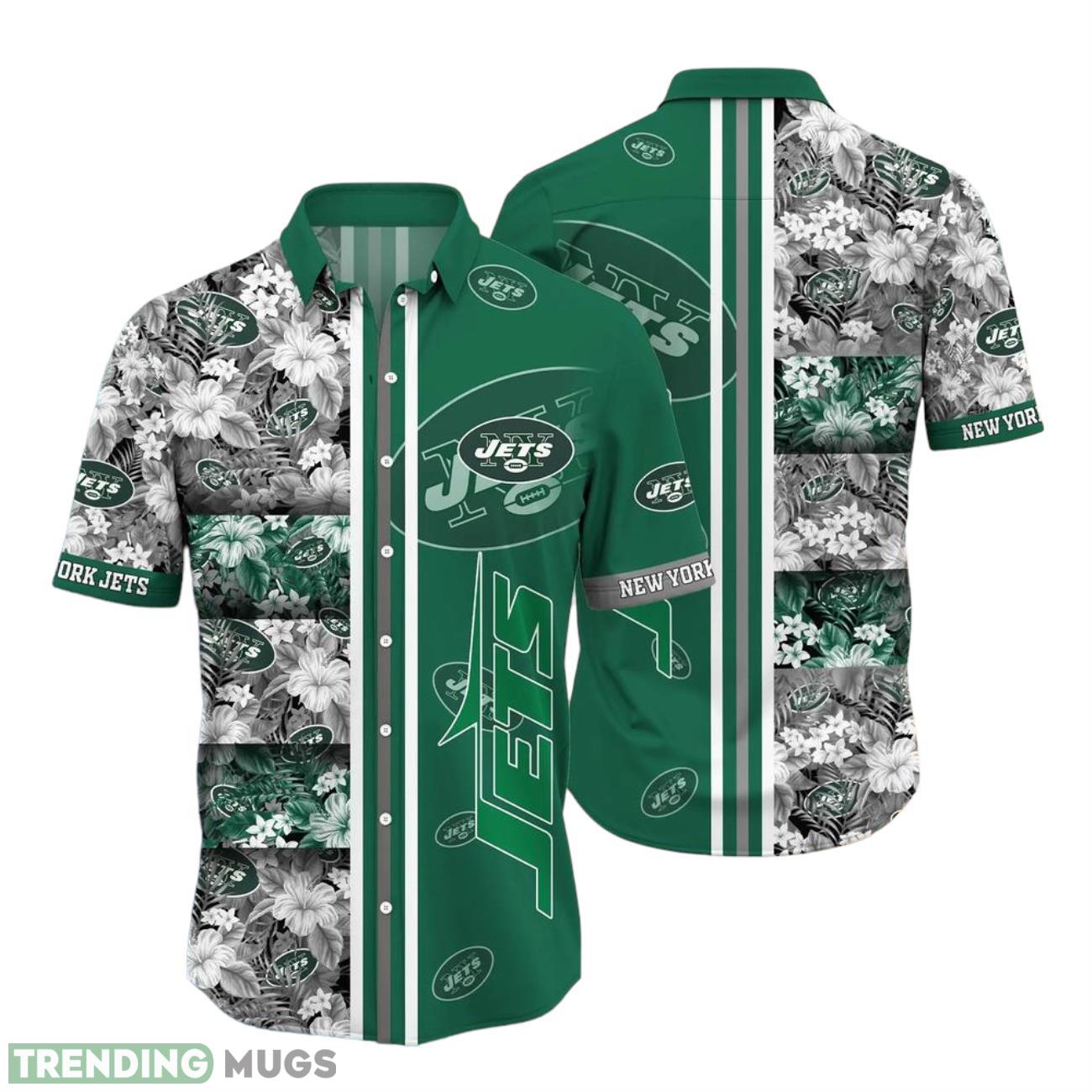 New York Jets NFL Graphic Tropical Pattern Hawaiian Shirt 3D Printed Beach Shirt Product Photo 1