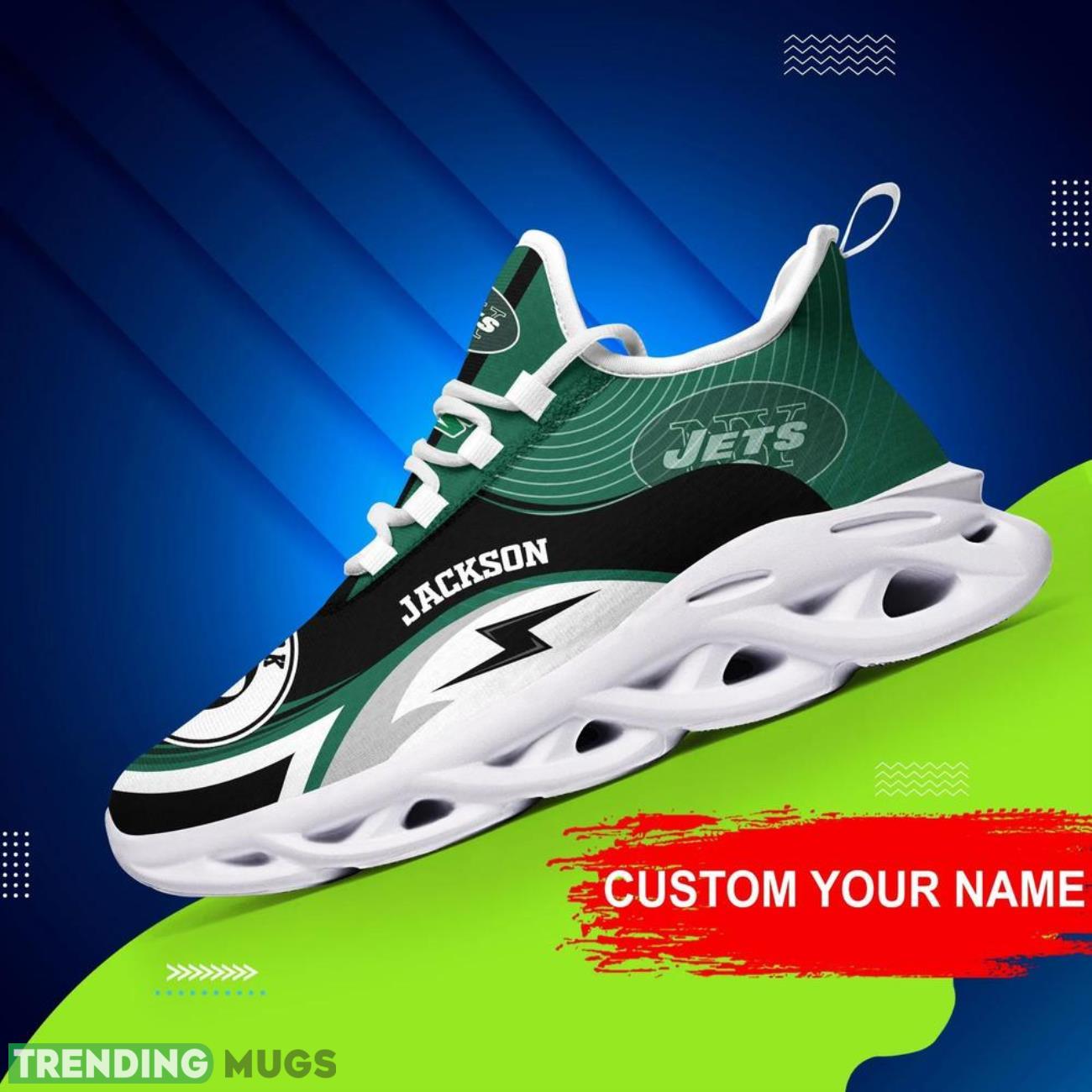 New York Jets NFL Max Soul Shoes Custom Name Sneakers Hot Trending Personalized Gifts For NFL Big Fans Max Soul New York Jets NFL Max Soul Shoes Custom Name Sneakers Hot Trending Personalized Gifts For NFL Big Fans Max Soul