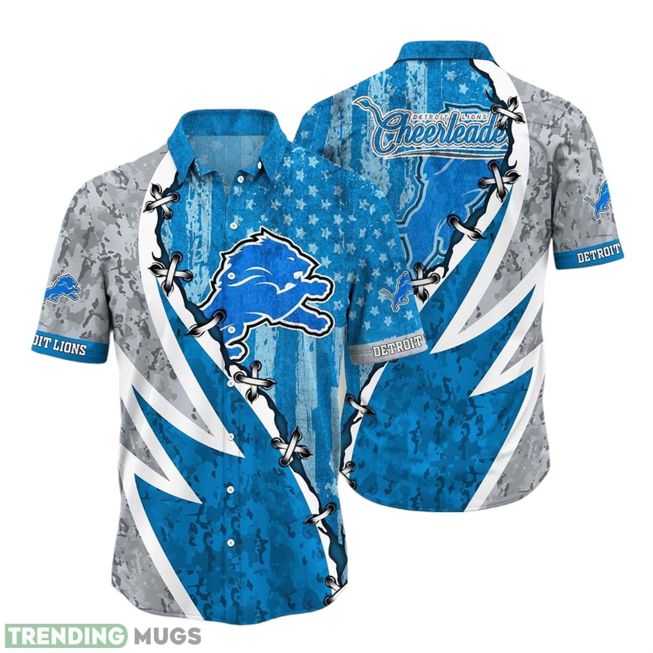 NFL Detroit Lions Hawaiian Shirt 3D Printed Graphic American Flag Print This Summer Gift For Fans Product Photo 1 NFL Detroit Lions Hawaiian Shirt 3D Printed Graphic American Flag Print This Summer Gift For Fans Product Photo 1