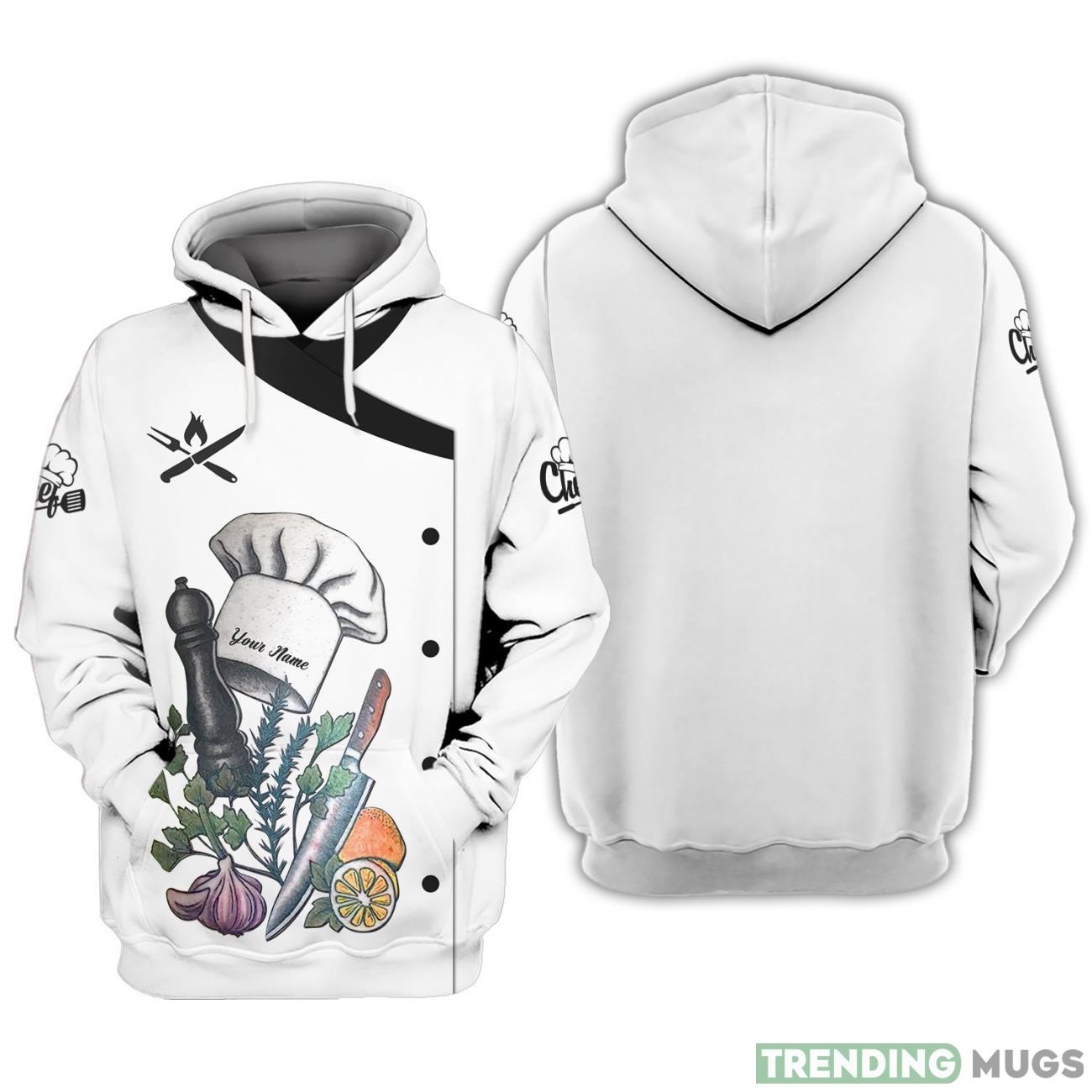 Personalized Name 3D Chef Zipepr Hoodie Custom Name Uniform Gift For Cooking Lovers Product Photo 1