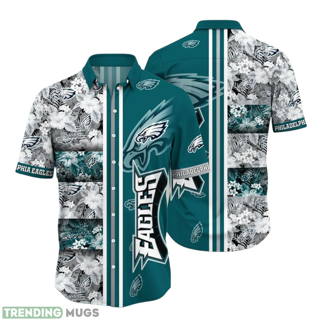 Philadelphia Eagles NFL Graphic Tropical Pattern Hawaiian Shirt 3D Printed Beach Shirt Product Photo 1 Philadelphia Eagles NFL Graphic Tropical Pattern Hawaiian Shirt 3D Printed Beach Shirt Product Photo 1