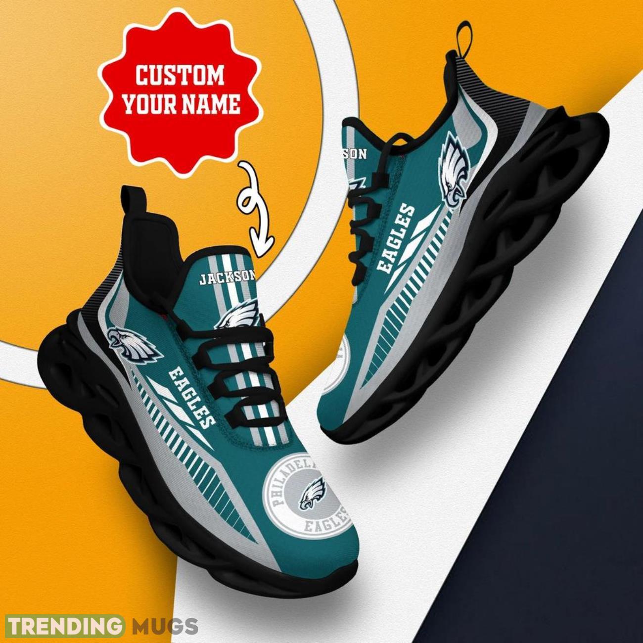 Philadelphia Eagles NFL Max Soul Shoes Custom Name Sneakers Personalized Shoes For NFL Big Fans Max Soul Philadelphia Eagles NFL Max Soul Shoes Custom Name Sneakers Personalized Shoes For NFL Big Fans Max Soul