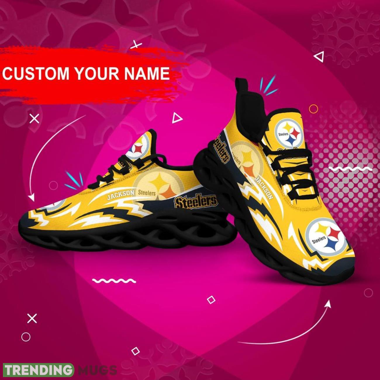 Pittsburgh Steelers NFL Max Soul Shoes Custom Name Sneakers Hot Trending Shoes Max Soul Pittsburgh Steelers NFL Max Soul Shoes Custom Name Sneakers Hot Trending Shoes Max Soul