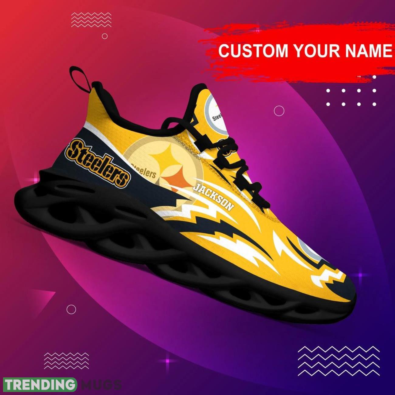 Pittsburgh Steelers NFL Max Soul Shoes Custom Name Sneakers Hot Trending Shoes Max Soul Pittsburgh Steelers NFL Max Soul Shoes Custom Name Sneakers Hot Trending Shoes Max Soul