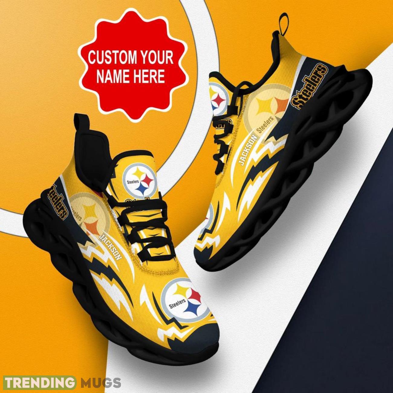 Pittsburgh Steelers NFL Max Soul Shoes Custom Name Sneakers Hot Trending Shoes Max Soul Pittsburgh Steelers NFL Max Soul Shoes Custom Name Sneakers Hot Trending Shoes Max Soul