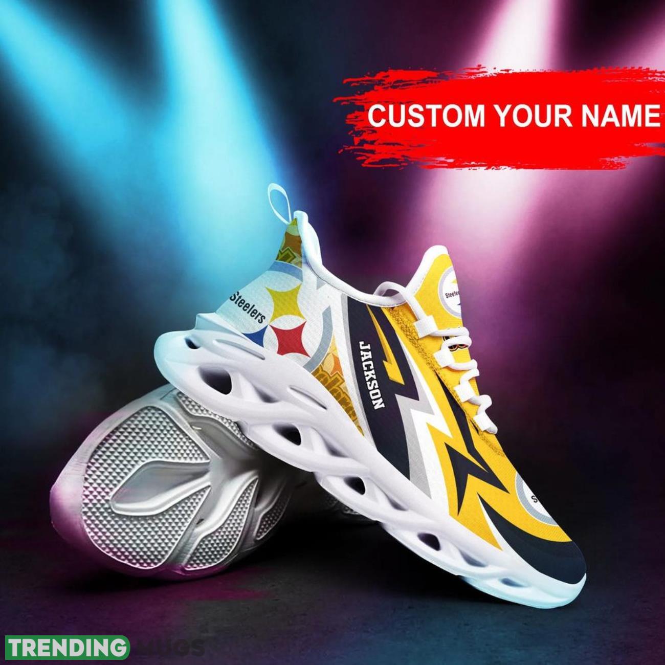 Pittsburgh Steelers NFL Max Soul Shoes Personalized Name Gifts Trending Running Shoes Max Soul Pittsburgh Steelers NFL Max Soul Shoes Personalized Name Gifts Trending Running Shoes Max Soul