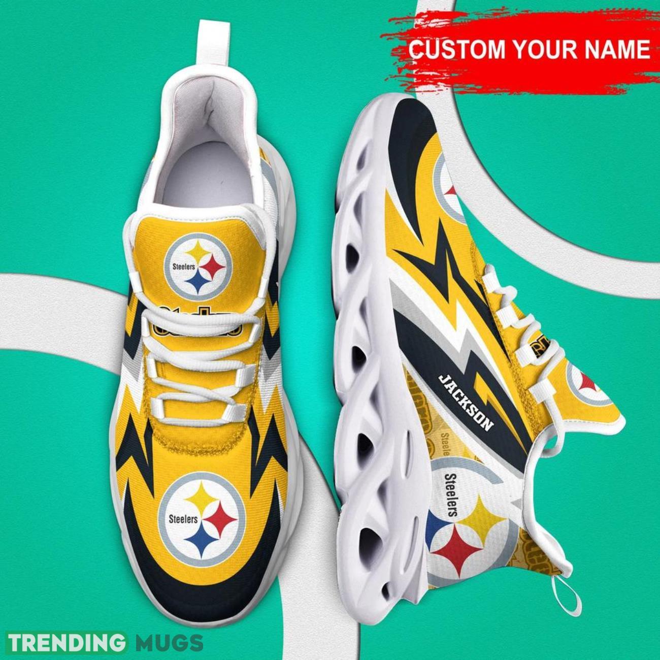 Pittsburgh Steelers NFL Max Soul Shoes Personalized Name Gifts Trending Running Shoes Max Soul Pittsburgh Steelers NFL Max Soul Shoes Personalized Name Gifts Trending Running Shoes Max Soul