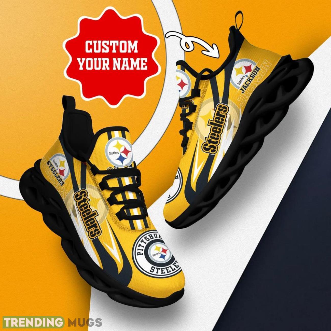 Pittsburgh Steelers NFL Max Soul Sneakers Personalize Shoes For Fans Max Soul Pittsburgh Steelers NFL Max Soul Sneakers Personalize Shoes For Fans Max Soul