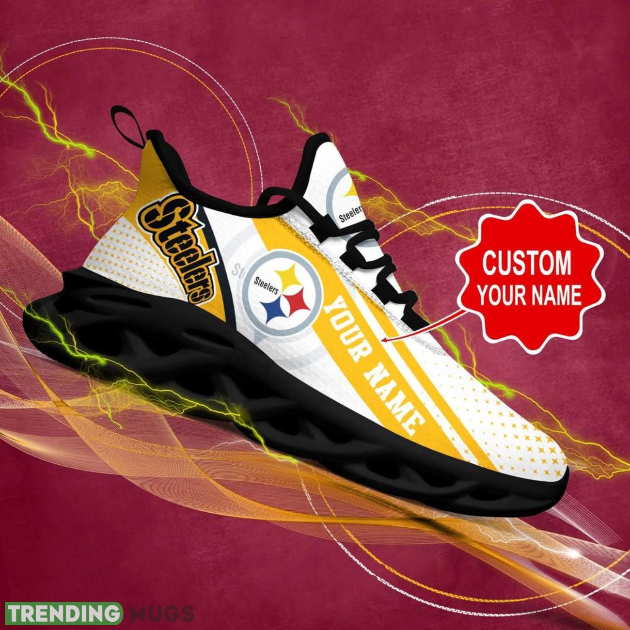 Pittsburgh Steelers NFL Max Soul Sneakers Personalize Shoes For Fans Men Women Sport Running Shoes Max Soul Pittsburgh Steelers NFL Max Soul Sneakers Personalize Shoes For Fans Men Women Sport Running Shoes Max Soul